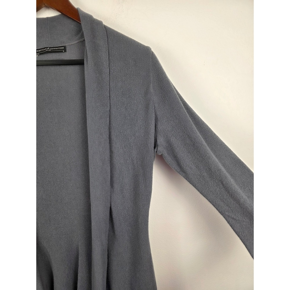 Peruvian Connection Gray Open Front Cardigan Swea… - image 3